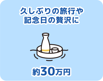 久しぶりの旅行や記念日の贅沢に約30万円